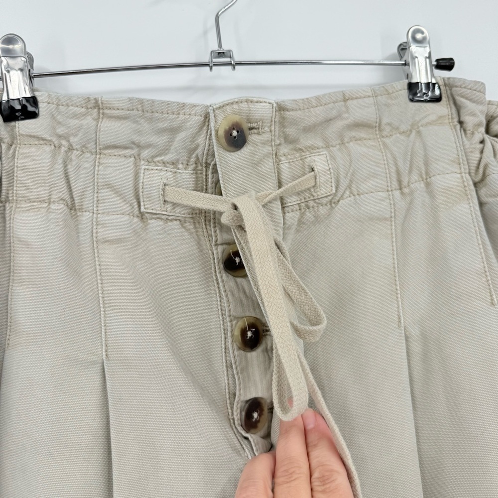 Free People Margate Beige High Waist Pleated Trouser Pants Size M - Picture 7 of 13